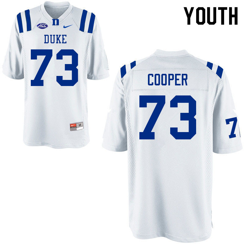 Youth #73 Curtis Cooper Duke Blue Devils College Football Jerseys Sale-White - Click Image to Close